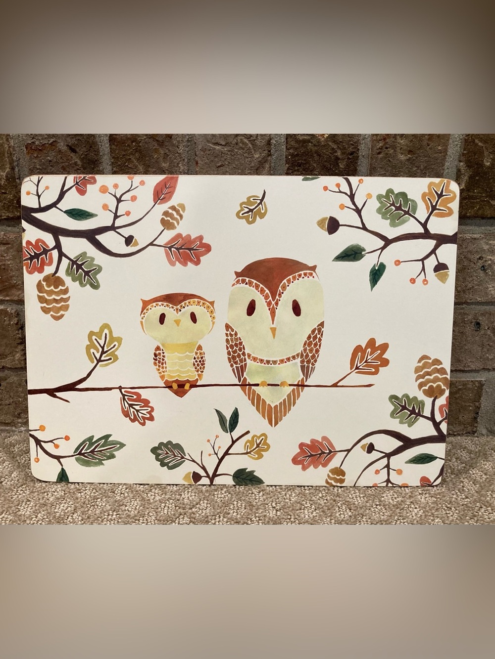 Owl & Fall Theme 5Mm Cork-Back Board Placemats